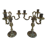 Pair of bronze candlesticks