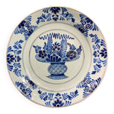 17th-18th century Delft earthenware plate signed AK Adriaen Kocx 1690-1701