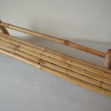 Wall coat rack 5 hooks bamboo shelf 65 cm deco entrance hall