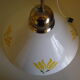 Vintage 1970s white enamelled sheet metal pendant