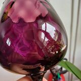 Vase en verre Empoli améthyste – Verre d'art italien soufflé à la main, milieu du siècle