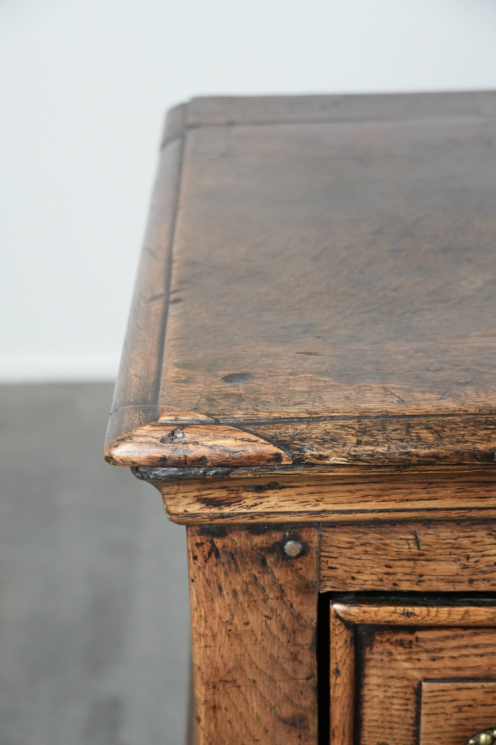 Antique English sideboard from the early 18th century made of oak