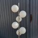 Lampadaire chrome 6 boules opalines