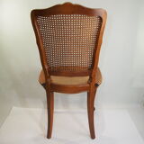 6 old wooden and canning chairs