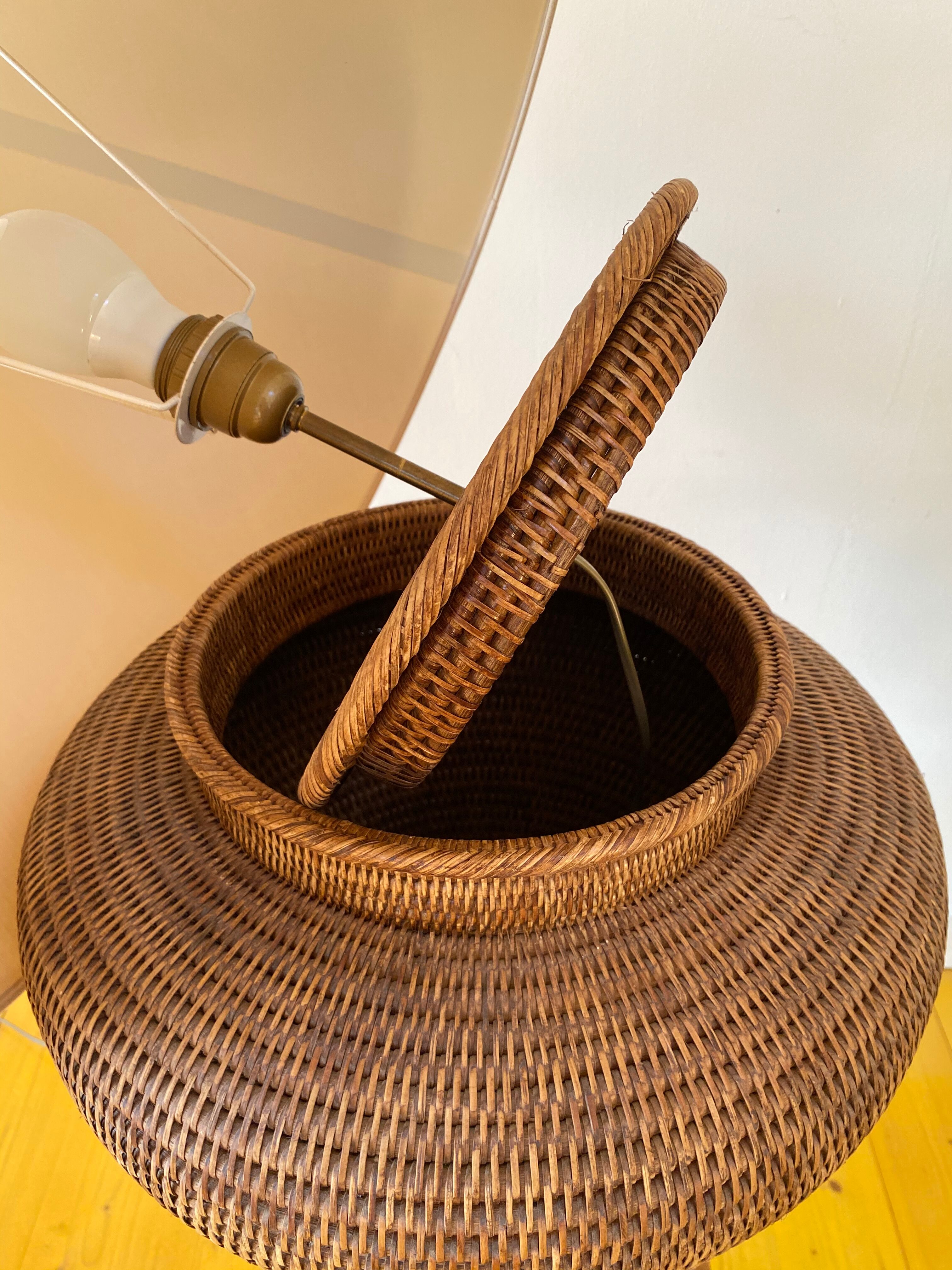 XXL rattan jar lamp from the 60s