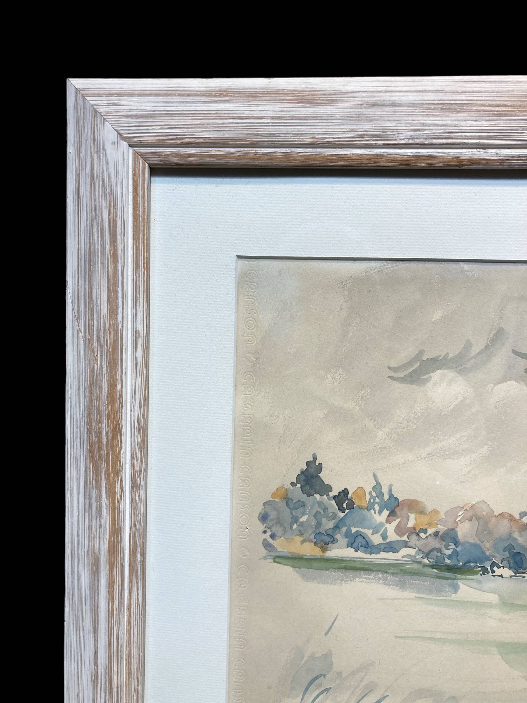 Watercolor of a landscape, signed CH. Prouvost