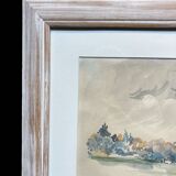 Watercolor of a landscape, signed CH. Prouvost