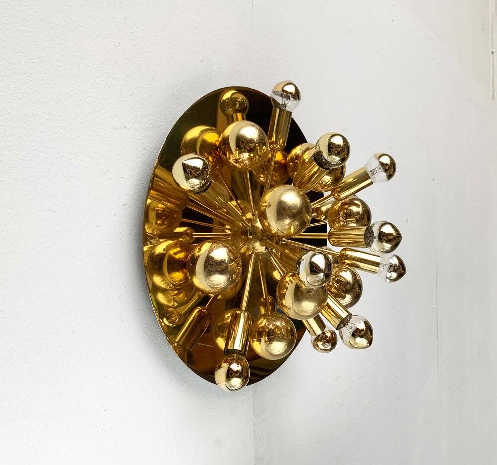 Atomic Brass Ceiling Light in Modern German Mid-Century by Dorothee Becker for Cosack, 1970s