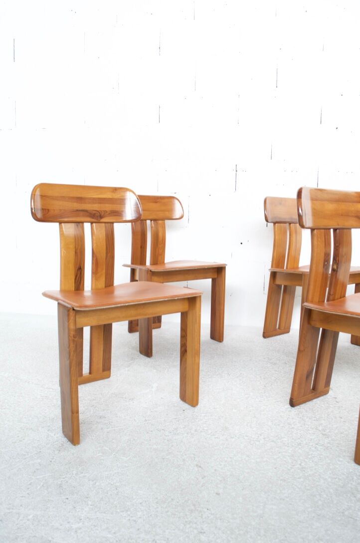 6 chairs natural leather walnut and beech sapporo 70 ' girgi mobili publisher
