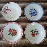 16 mismatched antique deep plates