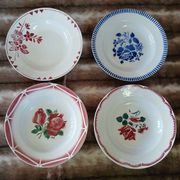 16 assiettes creuses anciennes dépareillées 