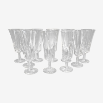 Set of 11 vintage champagne flutes