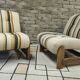 Pair of 1970s loop wool lounge chairs