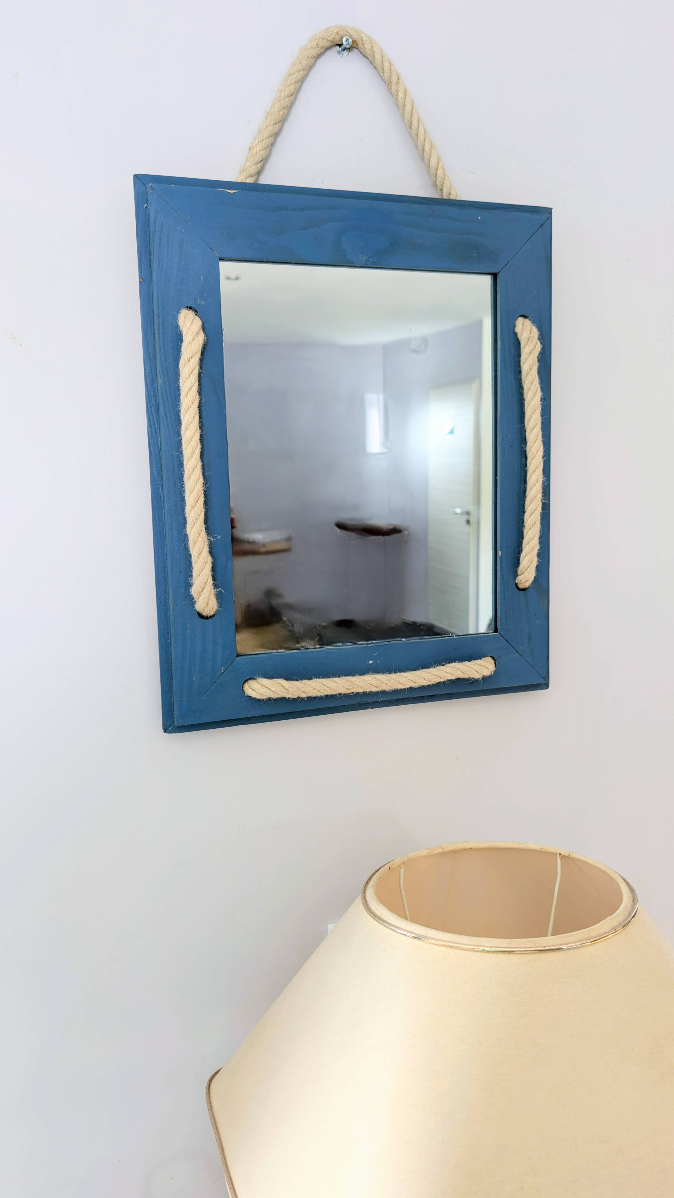 Miroir décoratif artisanal – esprit nautique 41 x 34 cm