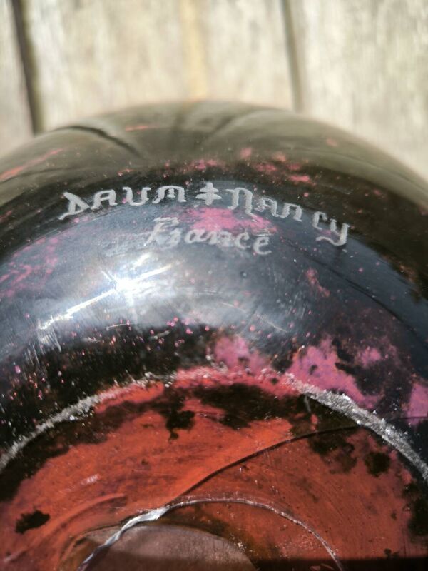 Vase en pâte de verre et inclusion d'or daum 1930