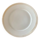 Lot of six soup plates, old, crockery, white, gilded