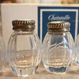 Goldsmith christofle salt shakers salters solid silver & glass