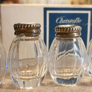Goldsmith christofle salt shakers salters solid silver & glass