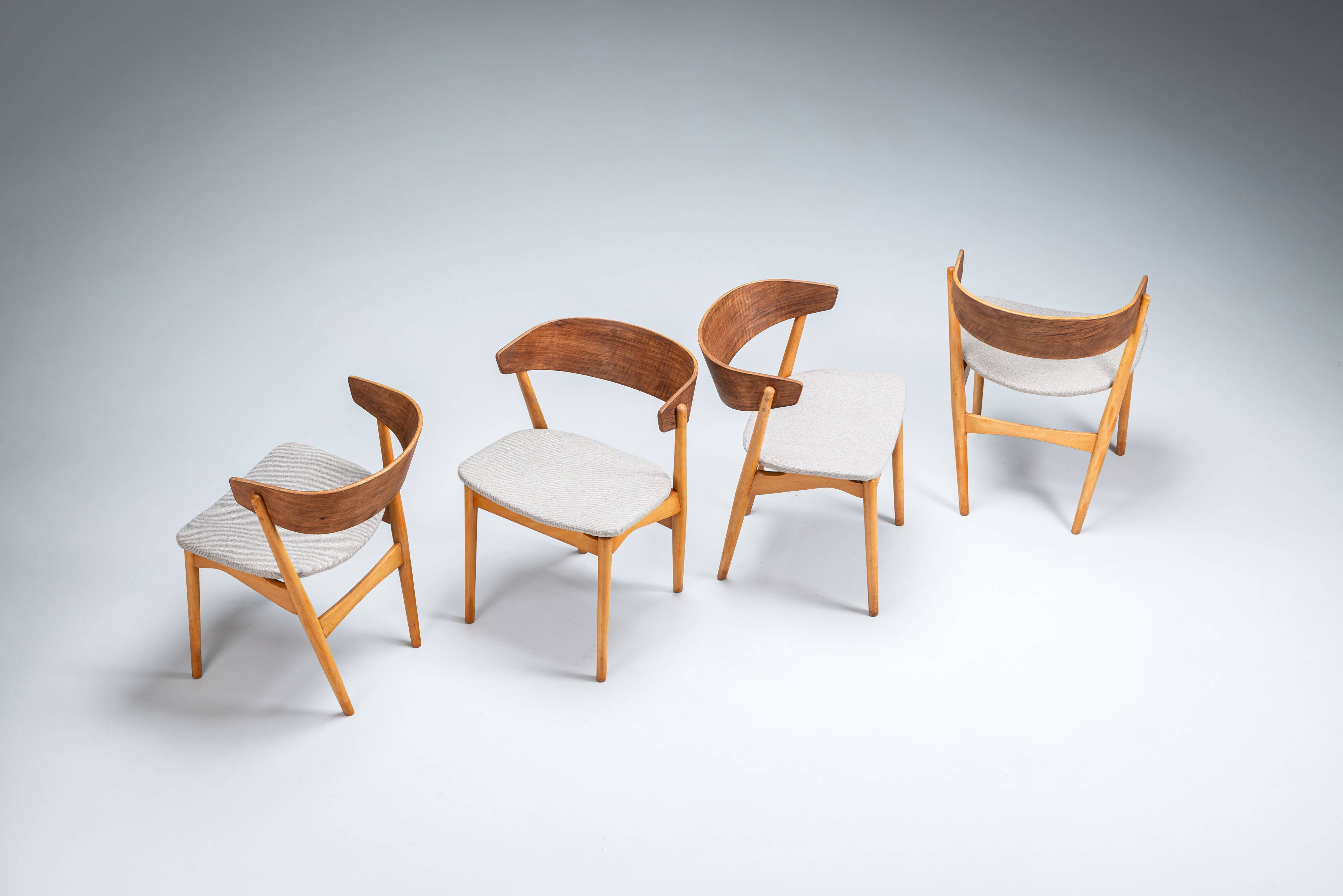 Set of four Helge Sibast No. 7 dining chairs