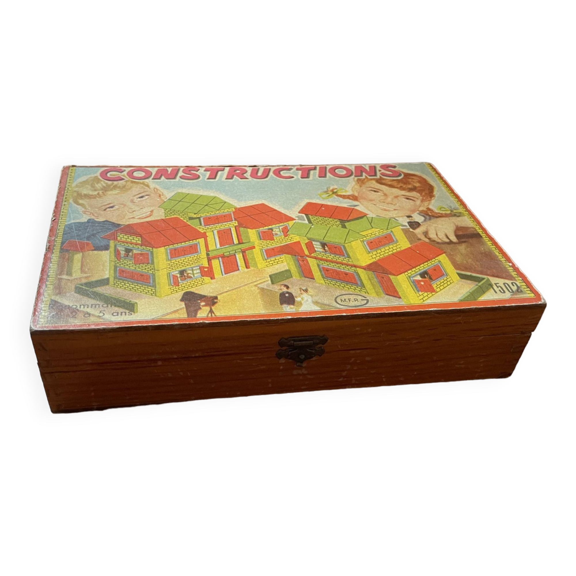 Old wooden game box, vintage