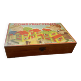 Boite de jeu ancienne en bois, vintage