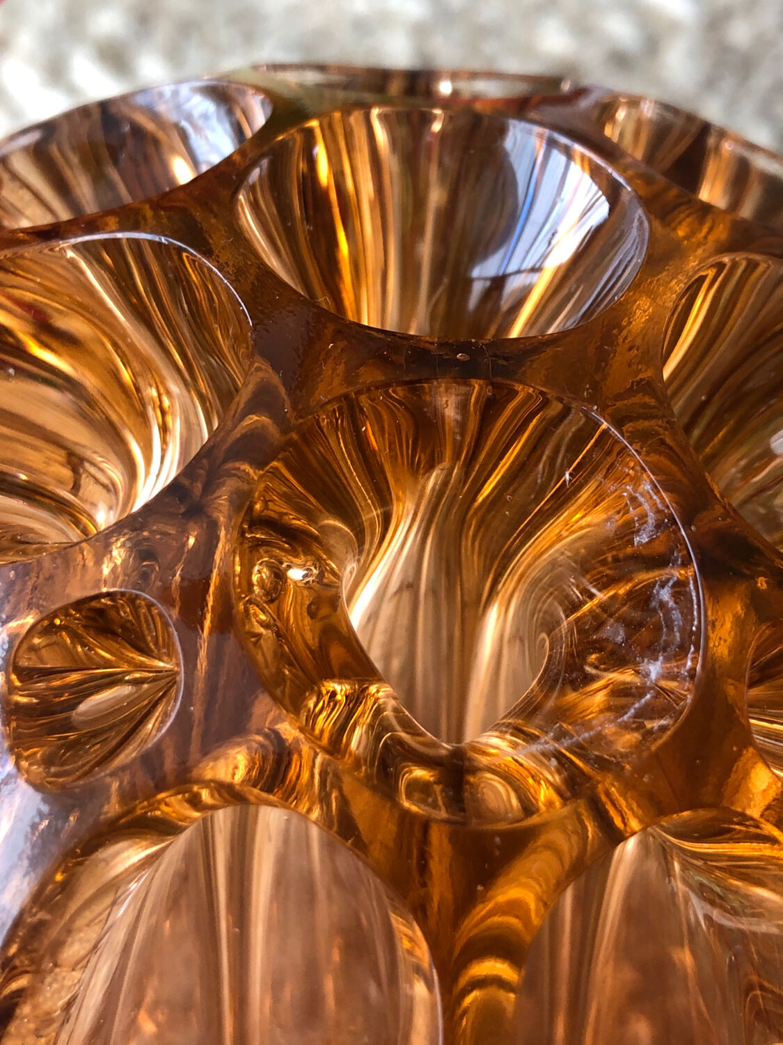 Pique flowers color copper vintage