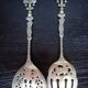 Ugo Bellini Vintage Silver Plated Bronze Cutlery / Serving Tongs