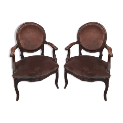 Paire de fauteuils transition des époques Louis XV  Louis XVI