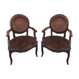 Pair of transition armchairs from the Louis XV Louis XVI eras