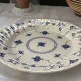 Assiette en porcelaine blanche motif bleu floral