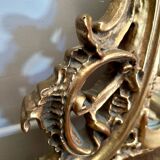 Antique mirror with carved gilded wood glazing beads 164x127