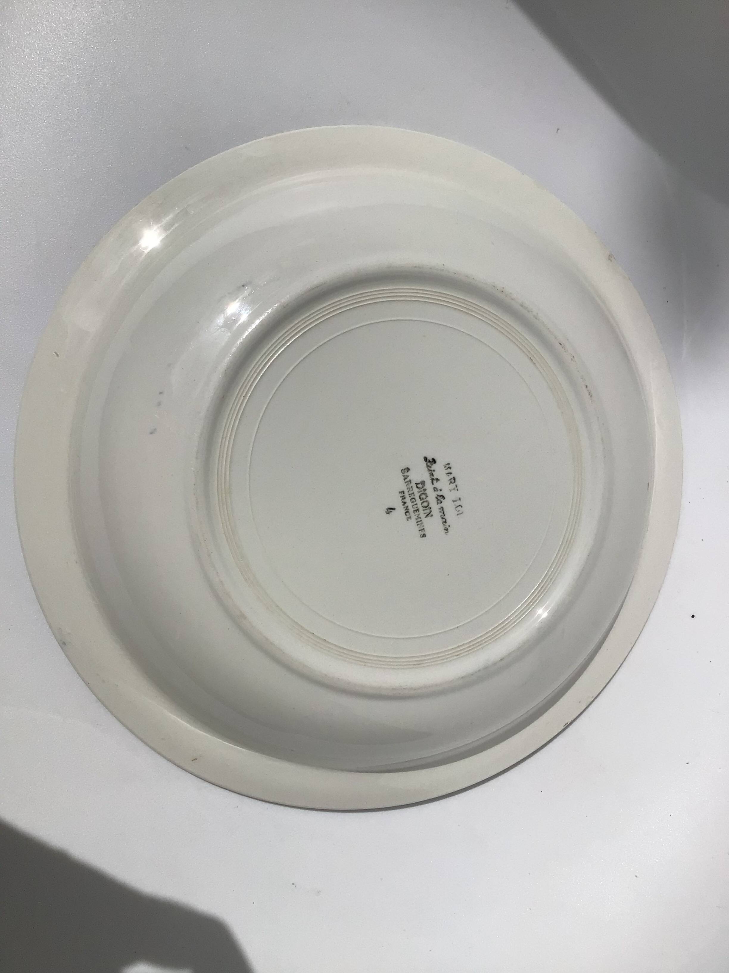 Mary Lou Digoin hollow dish blue edge diameter 25