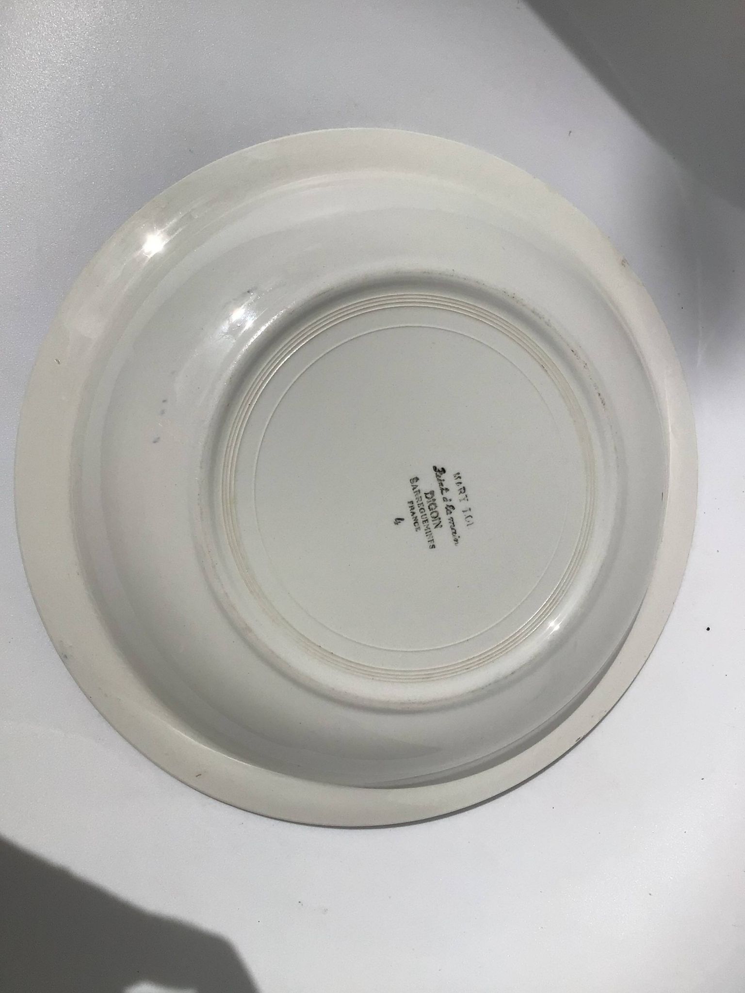 Mary Lou Digoin hollow dish blue edge diameter 25