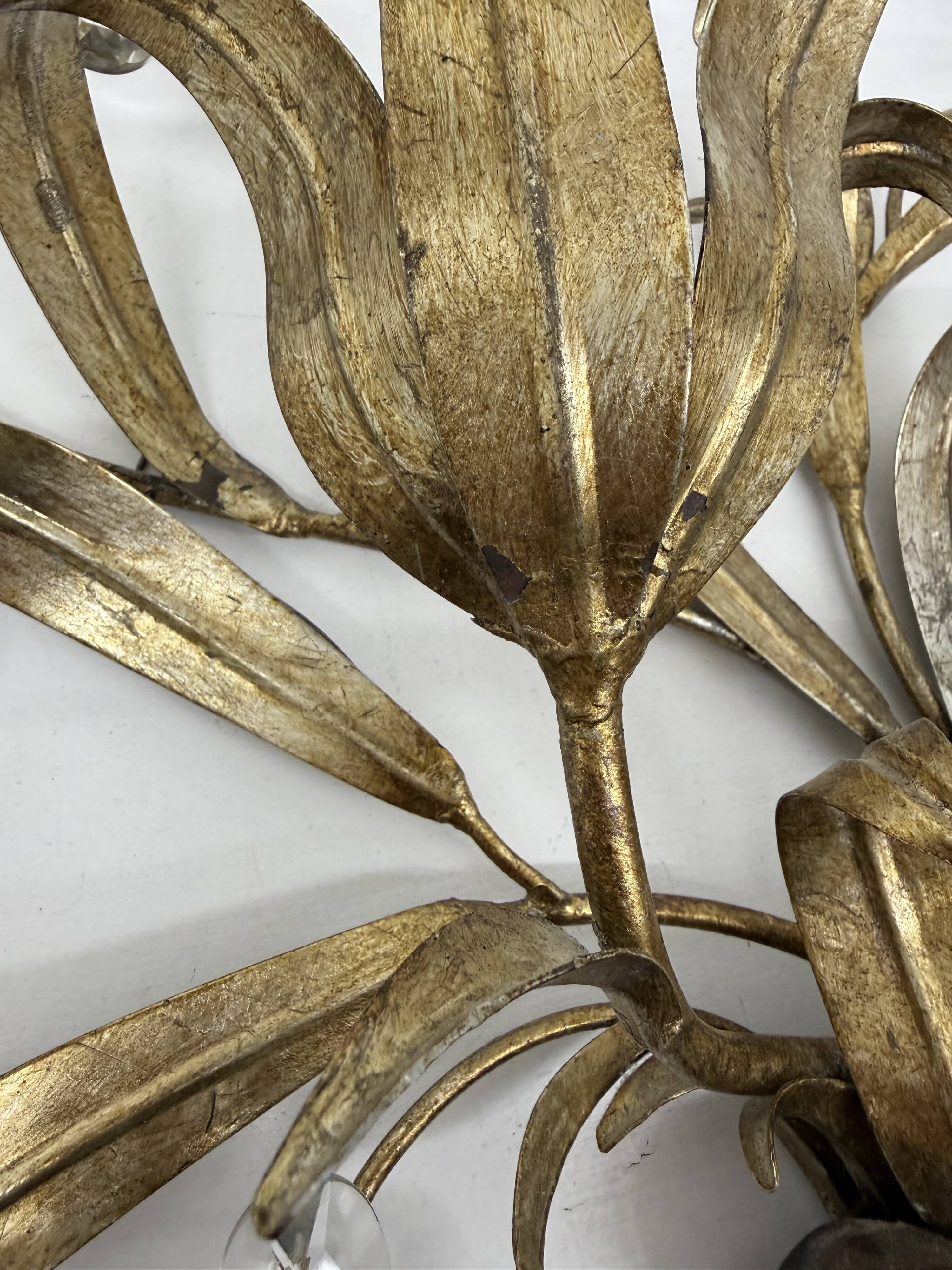 Mid-century design banci style wall lamp sconce crystal flower bouquet