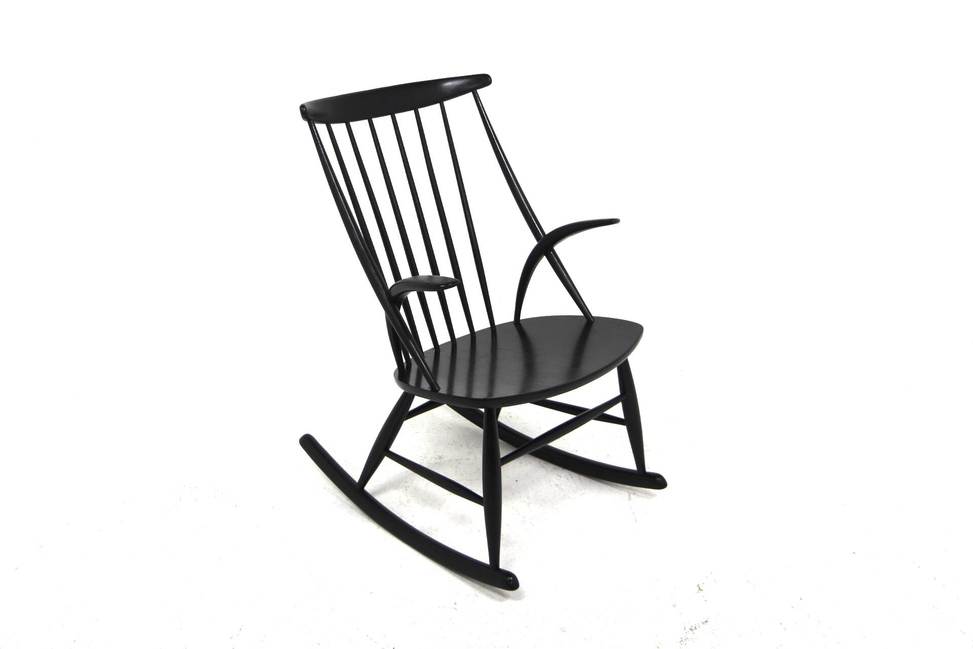Beech rocking chair, Illum Wikkelsø, N. Eilersen, Denmark, 1960