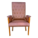 Vintage armchair in light brown faux leather, 1960s.