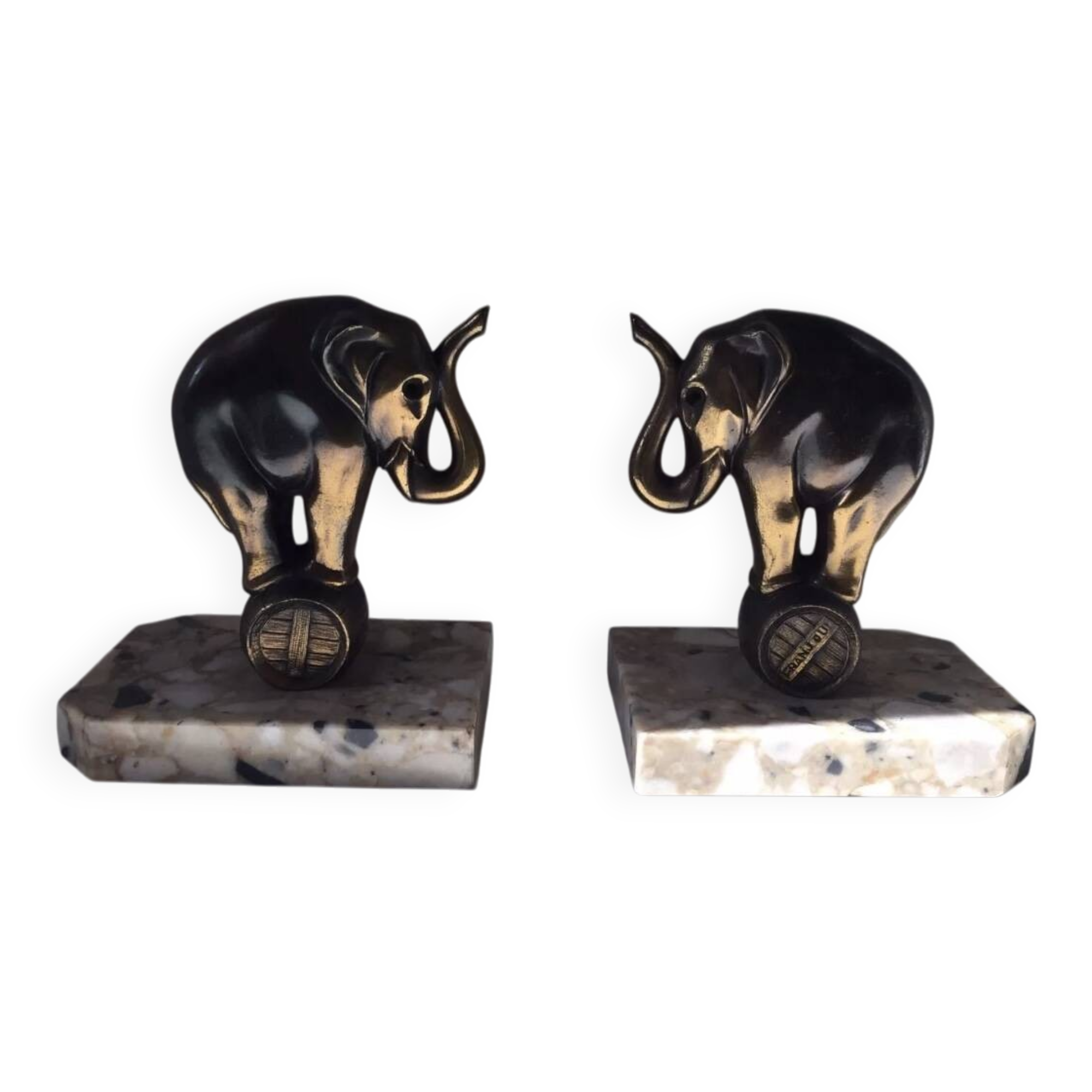 Pair of Franjou Art Deco Elephant Bookends