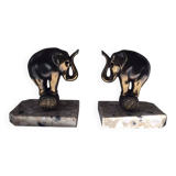 Paire de serres livres art déco éléphants Franjou