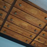 Vintage German pine & oak apothecary cabinet, 1950s