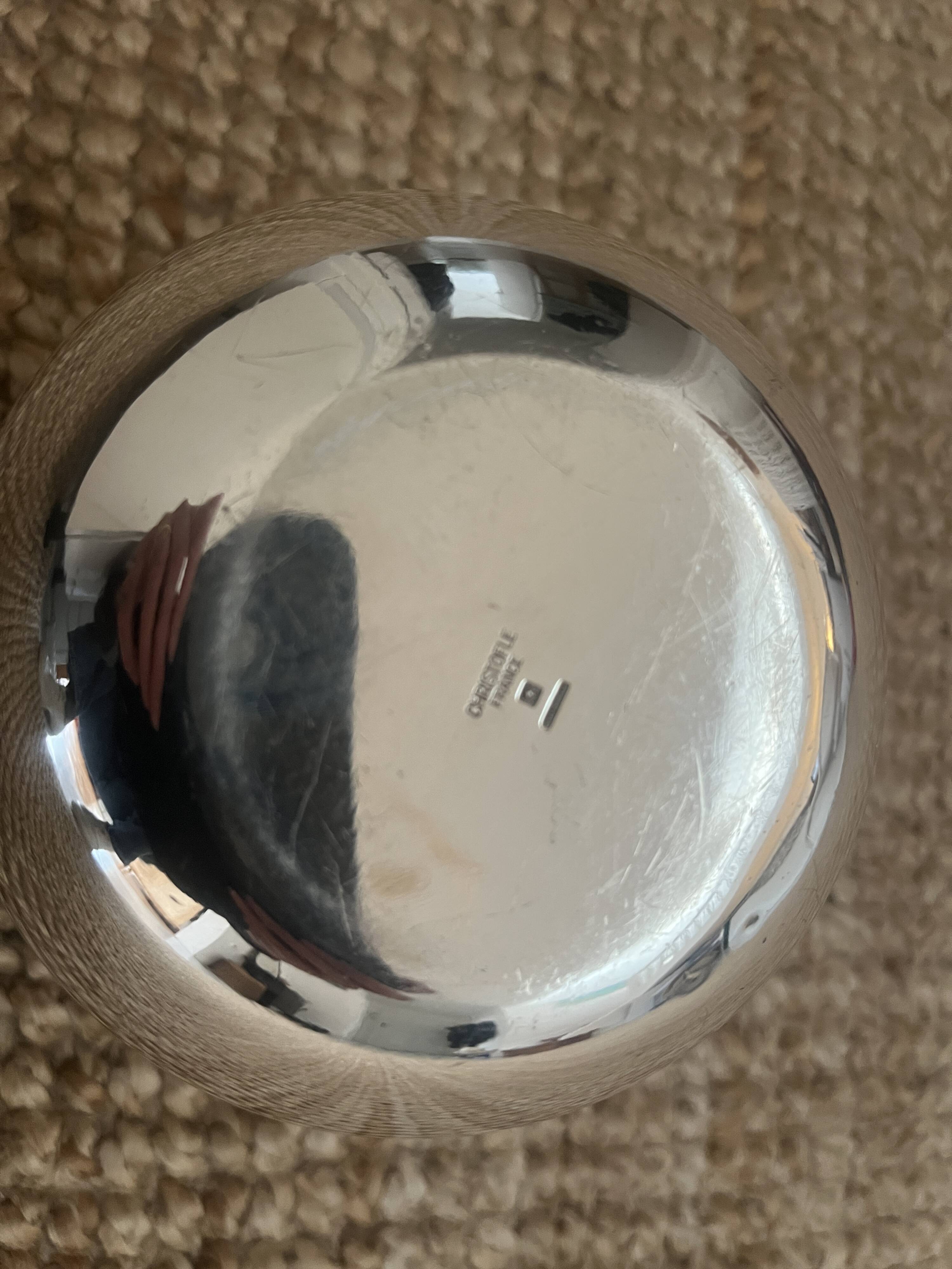 Christofle-Gio Ponti silver ball vase/flower holder