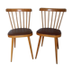 2 chairs bistro Baumann model 740 wood and skaï Scandinavian style