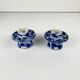 Set of 2 blue and white porcelain candlesticks, 20th century.