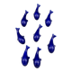Set of 6 vintage blue porcelain whale knife rests.