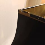 Lamp " phanera " brass marble lampshade lacquered black golden made in France