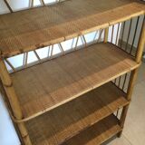 Library shelf in rattan 50s