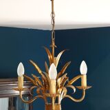 Lustre trois lumières au décor d'épis de blé et feuillage