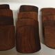 12 Wooden plates and their serving dish