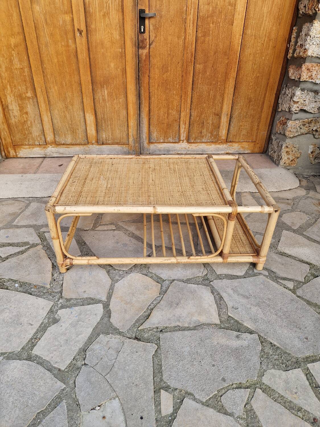 Vintage rattan coffee table