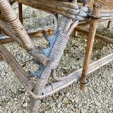 Old rattan chaise longue 20th century