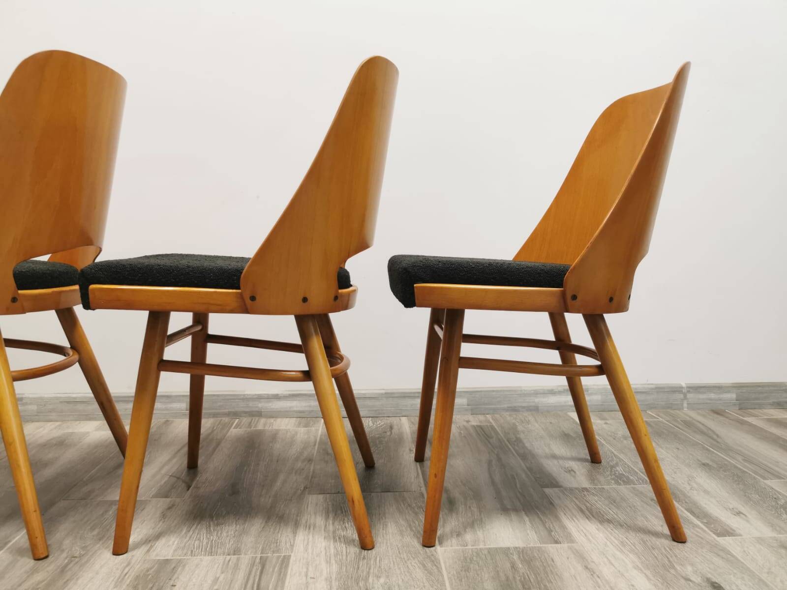 Dining chairs by radomir hoffman for ton, 1950s, set of 4